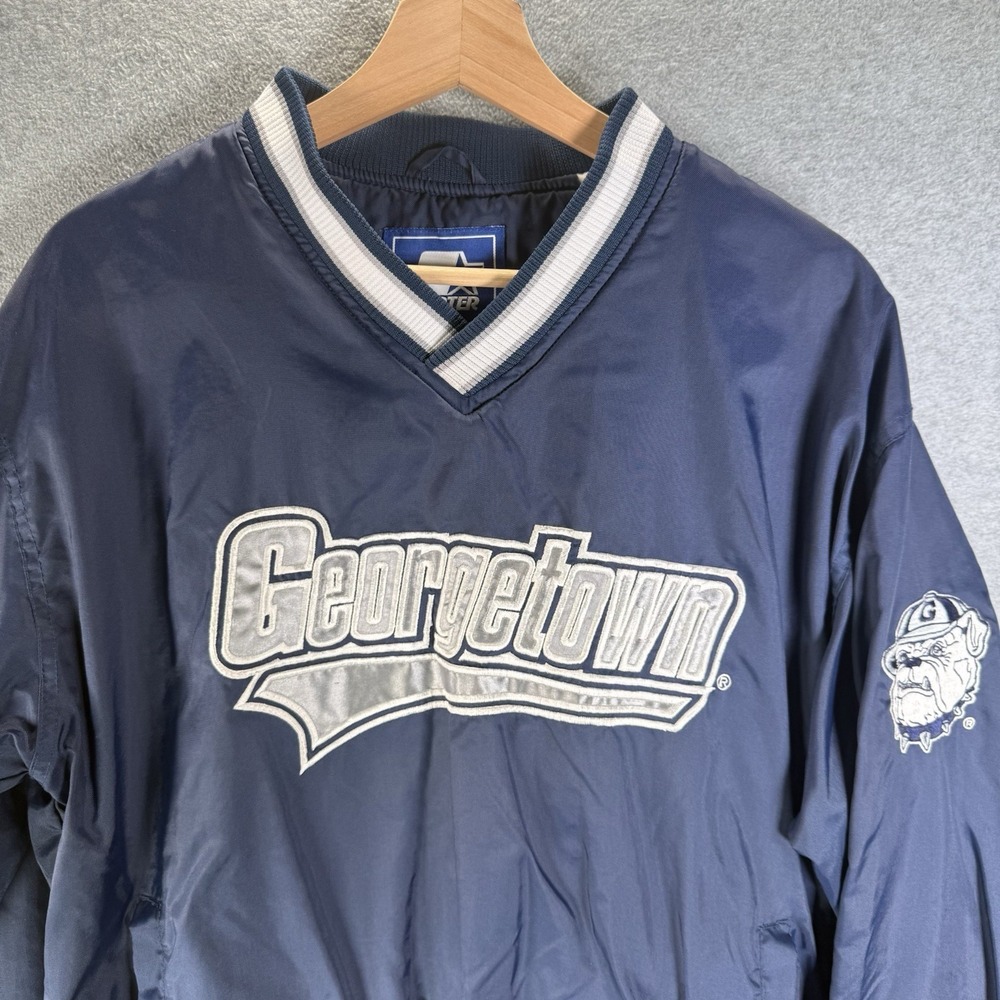 Vintage Starter Georgetown Hoyas Pullover Jacket Embroidered Small 90s - Picture 2 of 11